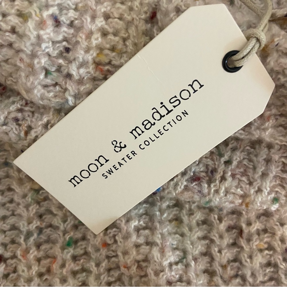 SALE NWT moon & madison Speckled Cream Cowl Neck Sweater XS - Picture 8 of 8
